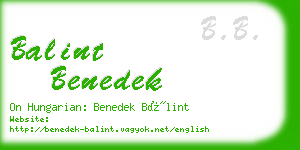balint benedek business card
